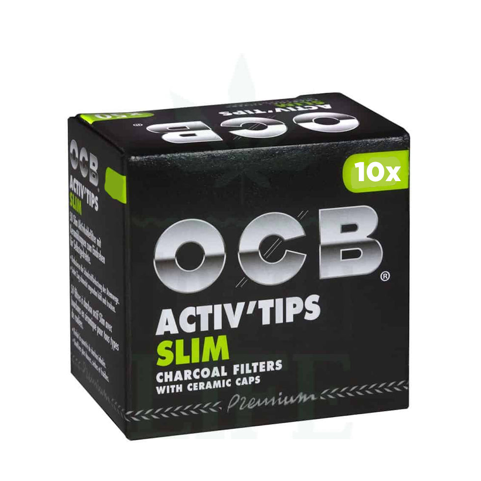 OCB Activ Tips Slim 7mm Aktivkohlefilter 10 Stück