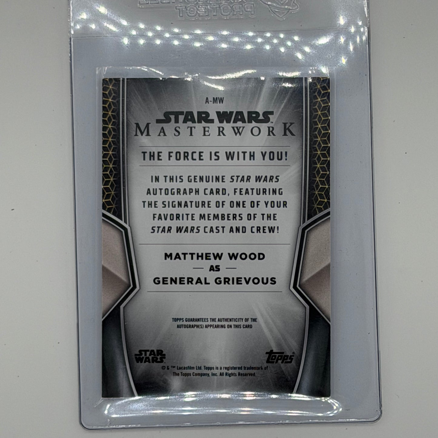 Matthew Wood as General Grievous Star Wars Topps 2026 Masterwork Auto