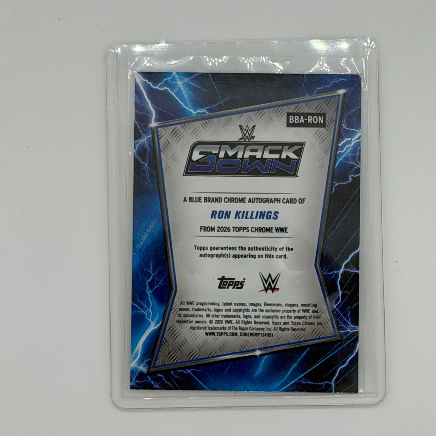 Ron Killings Smackdown Wrestling Topps 2026 Chrome WWE Auto