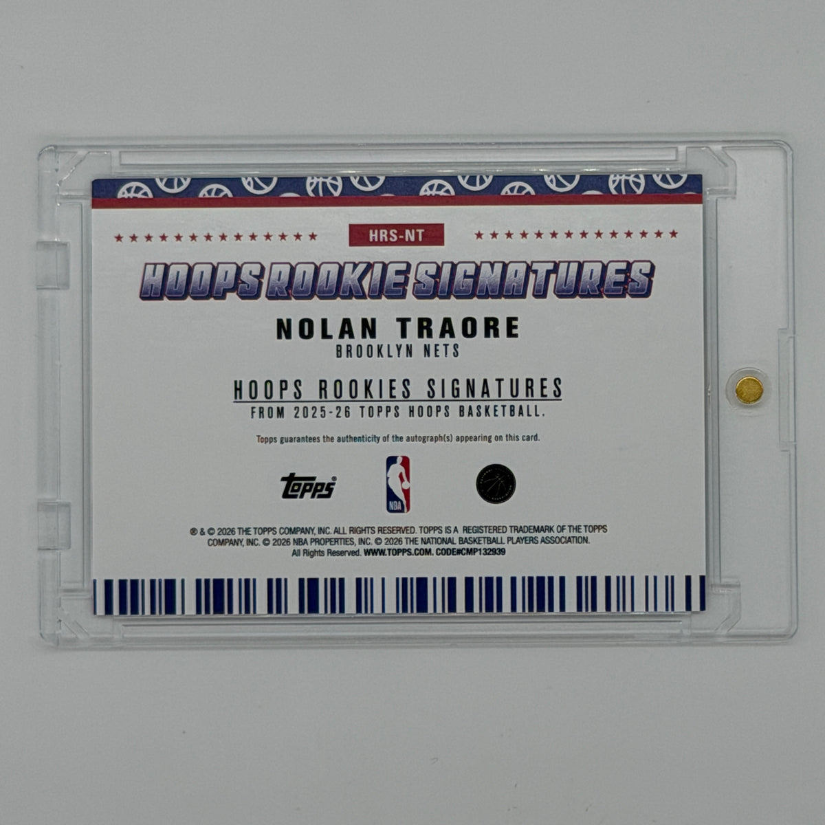 Nolan Traore Brooklyn Nets NBA Basketball Topps 2025 Hoops Rookie Signatures