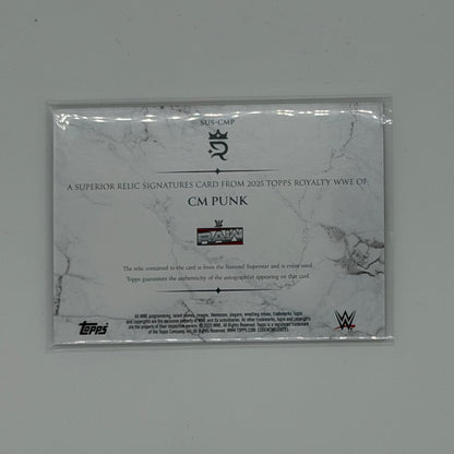 CM Punk Royalty WWE Topps 2025 Patch Auto /99