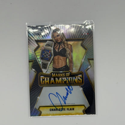 Charlotte Flair WWE Chrome Topps 2026 Marks of Champions Auto 10/10