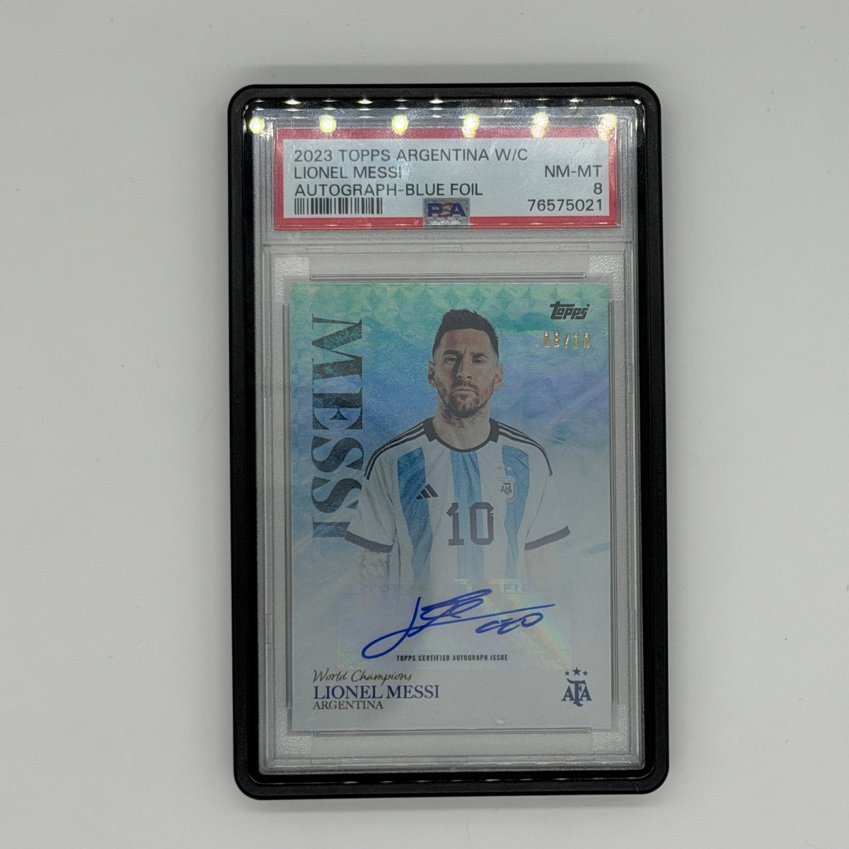 Lionel Messi Argentina Soccer Topps 2022 Argentina World Cup Auto /10