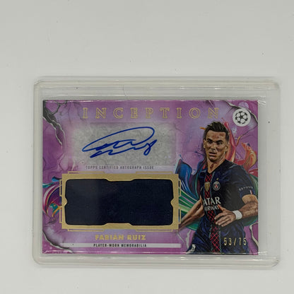 Fabian Ruiz Paris Saint Germain Topps Auto Relic Inception /75