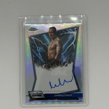 Carmelo Hayes Chrome WWE Smack Down Auto Refractor