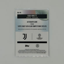 Fabio Miretti Juventus FC Finest 2025-26 Topps Auto /150