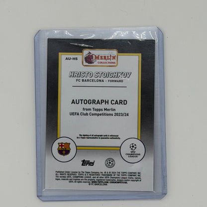 Hristo Stoichkov FC Barcelona UEFA Soccer Topps 2023 Merlin Auto /25