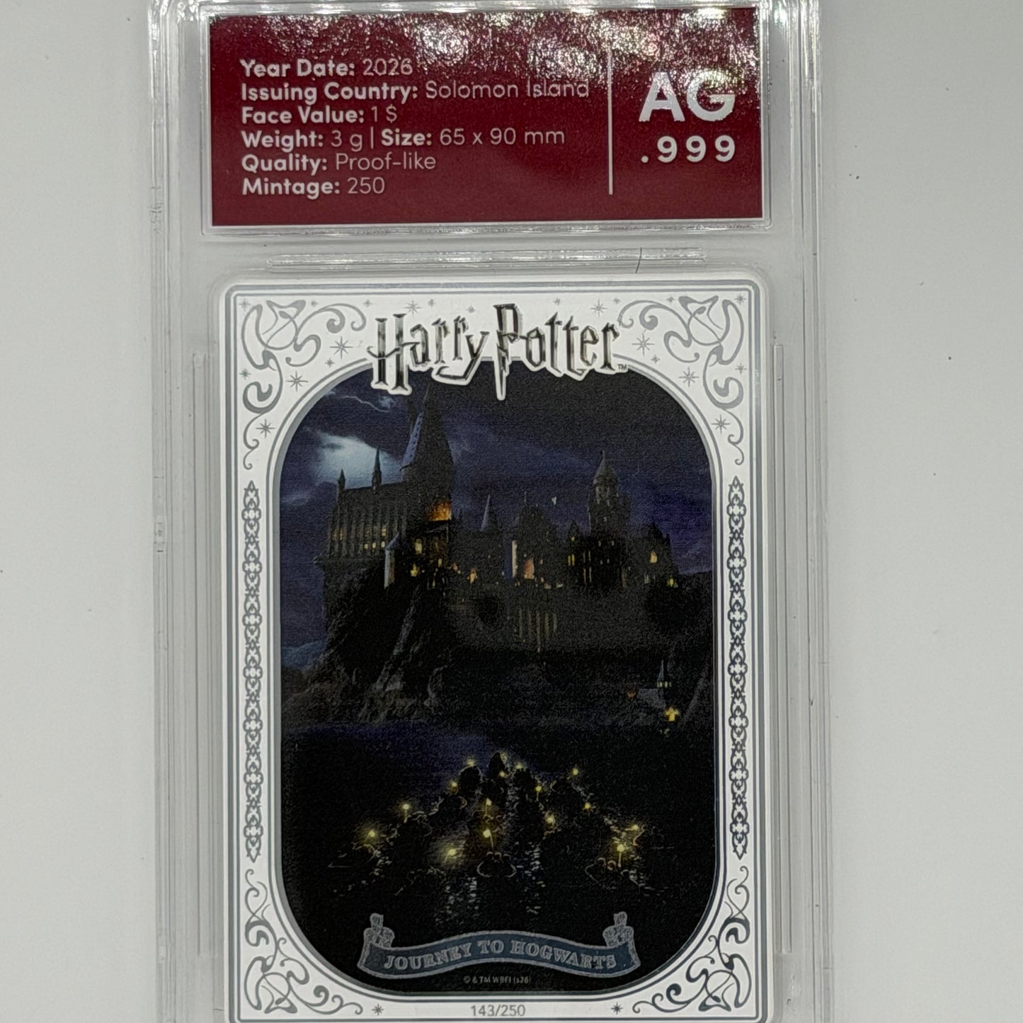 Journey to Hogwarts Harry Potter PCCards 2026 3g Pure Silver Coin /250