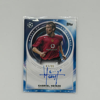 Gabriel Heinze Manchester United UCL Soccer Topps 2025 Marks of Excellence Auto /99