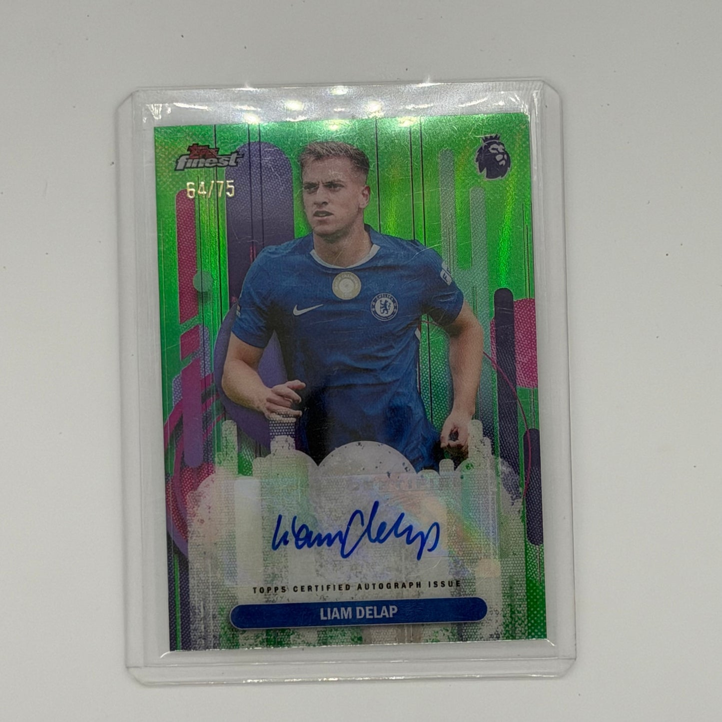 Liam Delap Chelsea Premier League Soccer Topps 2026 Finest Auto /75