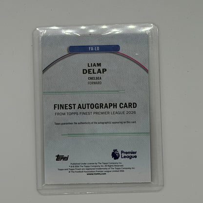 Liam Delap Chelsea Premier League Soccer Topps 2026 Finest Auto /75