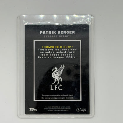 Patrik Berger Liverpool EPL Soccer Topps 2025 Decades Terrace Heroes Auto /10