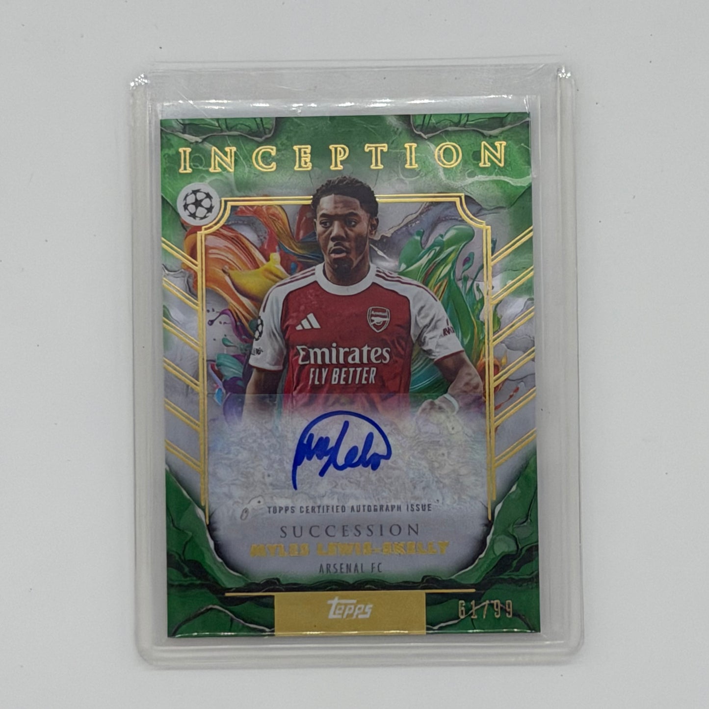 Myles Lewis-Skelly Arsenal UEFA Soccer Topps 2026 Inception Succession Auto /99