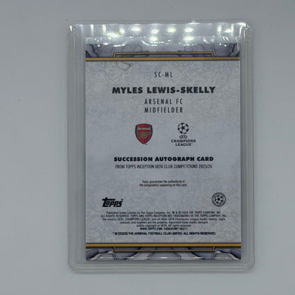 Myles Lewis-Skelly Arsenal UEFA Soccer Topps 2026 Inception Succession Auto /99
