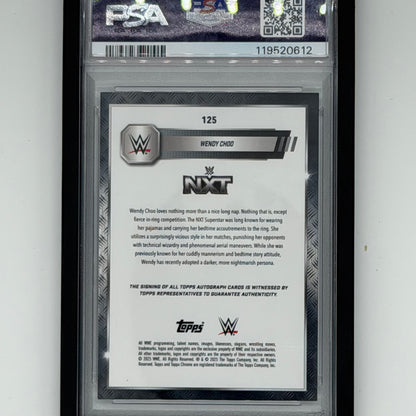 Wendy Choo Wrestling Topps 2025 Chrome WWE Auto /10 PSA 10