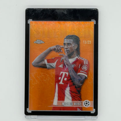 Michael Olise Bayern München Champions League Soccer Topps 2026 Chrome Silenced /25