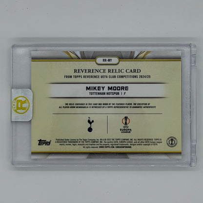 Mikey Moore Tottenham Hotspur UEFA Soccer Topps 2024 Reverence Relic /99