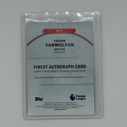 Yehor Yarmolyuk Brentford Premier League Soccer Topps 2026 Finest Auto