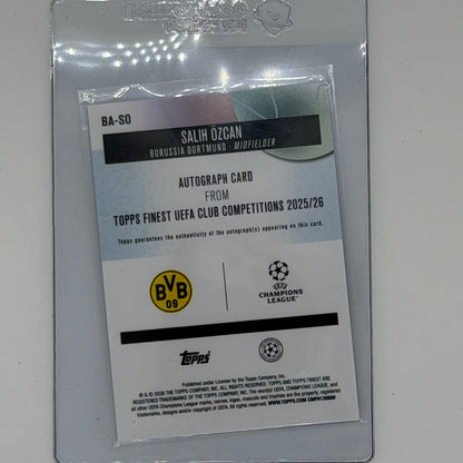Salih Özcan Dortmund Champions League Soccer Topps 2026 Finest UEFA Auto /150