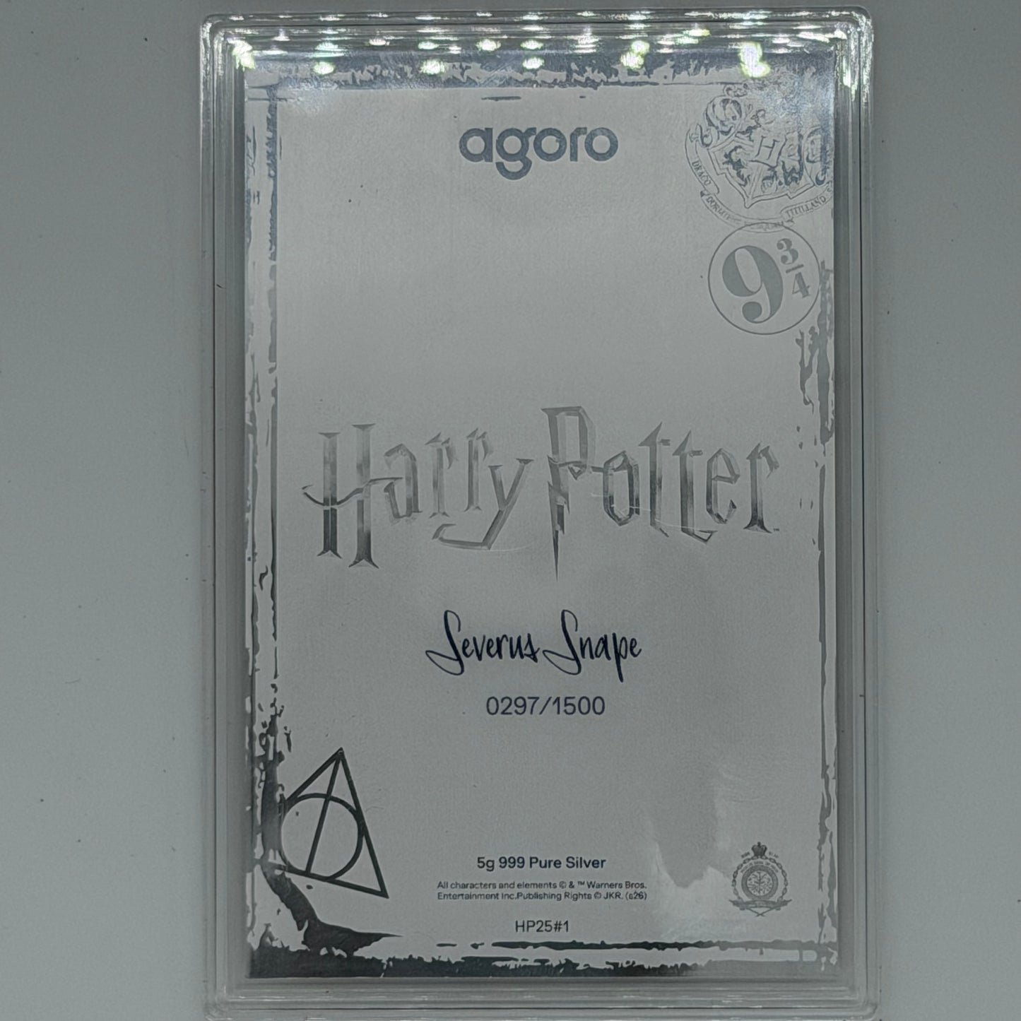Severus Snape Harry Potter Agoro 5g 999 Pure Silver /1500