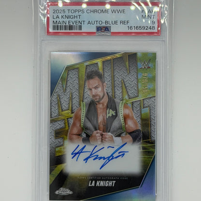 LA Knight Wrestling WWE Topps 2025 Chrome WWE Auto /150 PSA 9