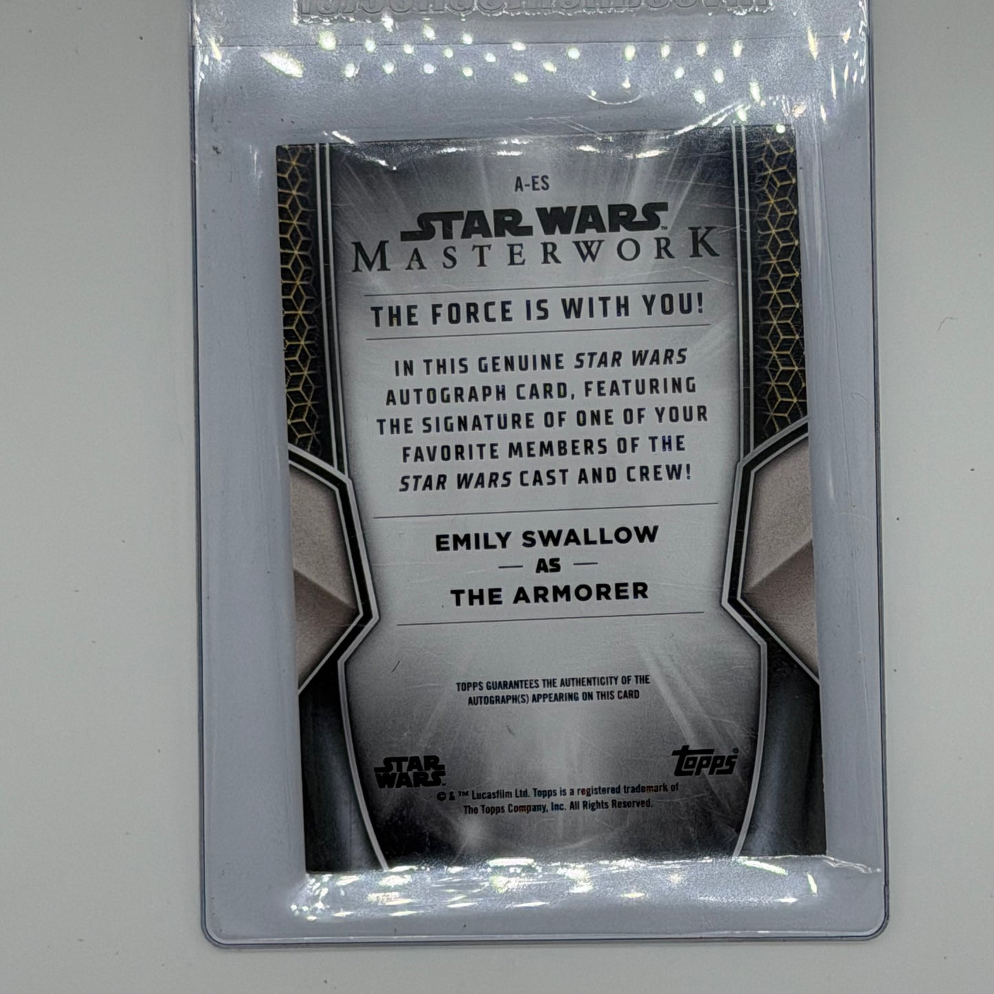 Emily Swallow The Armorer Star Wars Topps 2026 Masterwork Auto