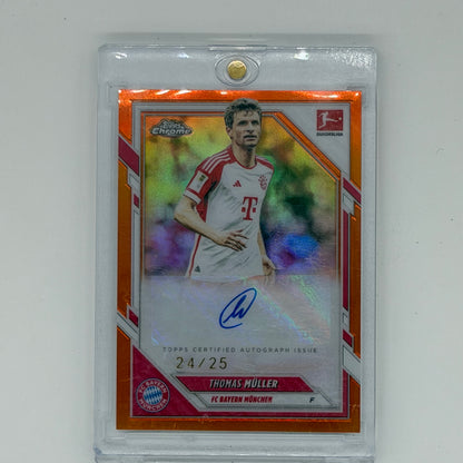 Thomas Müller FC Bayern Bundesliga Soccer Topps 2025 Chrome Bundesliga Auto /25