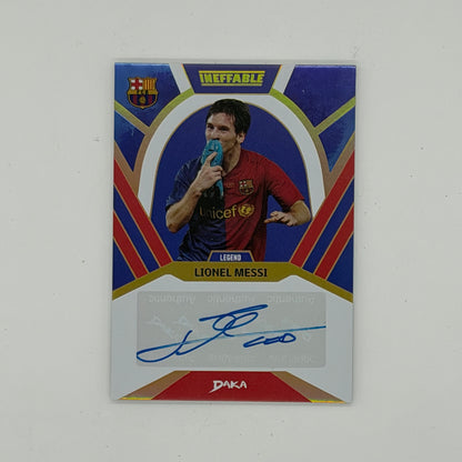 Lionel Messi FC Barcelona Soccer Topps 2025 Daka Ineffable Auto /10