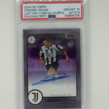 Zinedine Zidane Soccer Topps 2024-25 Lost Rookie Auto /25