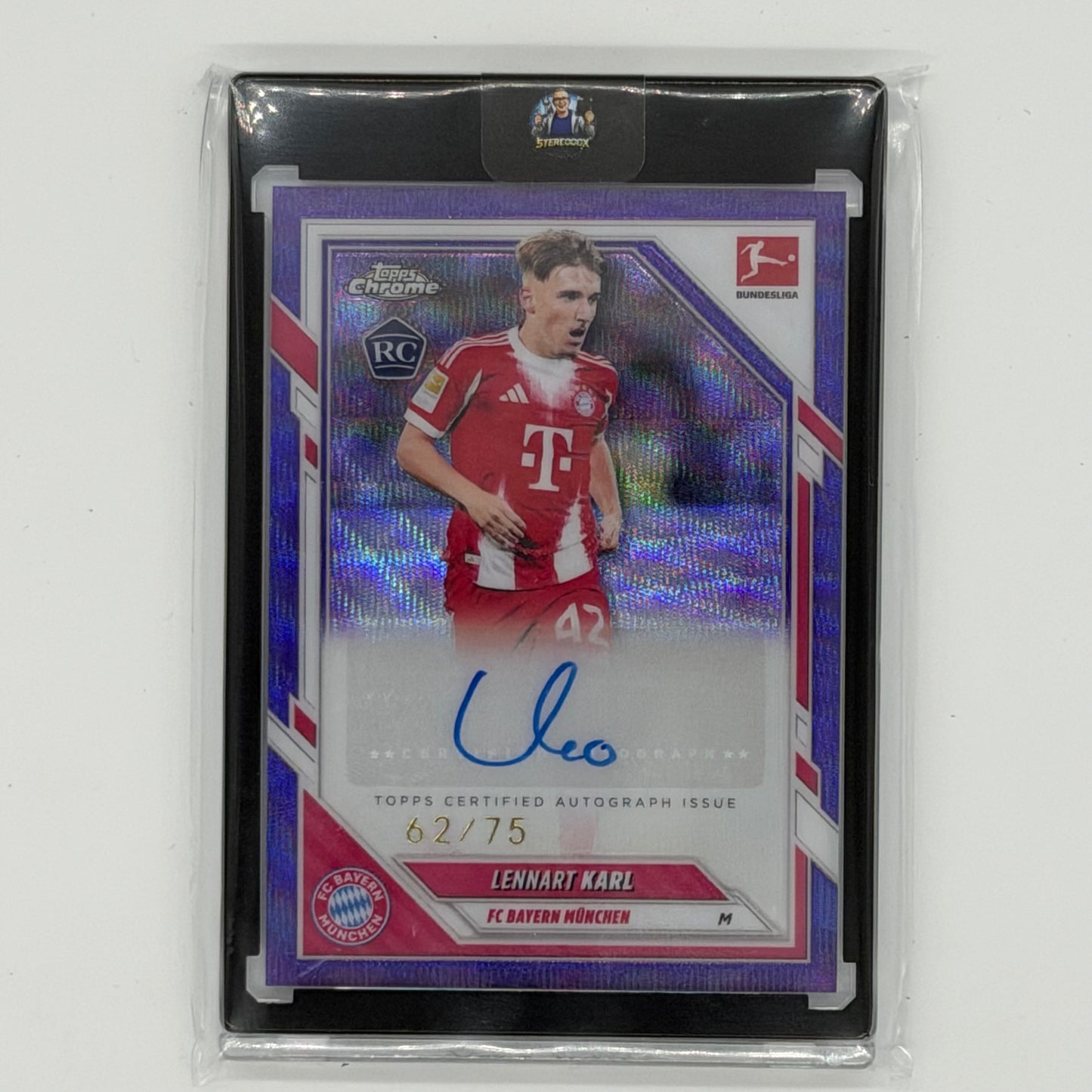 Lennart Karl FC Bayern München Soccer Topps 2025-26 Chrome Auto /75