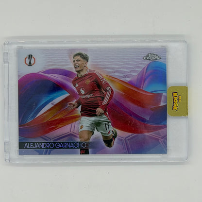 Alejandro Garnacho Manchester United Helix Soccer Topps 2024-25 Chrome