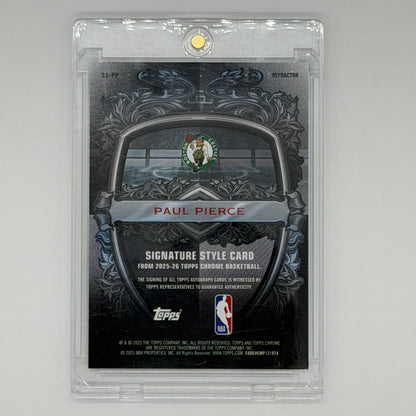 Paul Pierce Boston Celtics NBA Basketball Topps 2025 Chrome Signature Style Auto