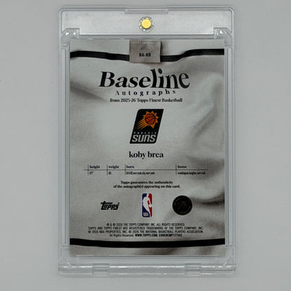 Koby Brea Phoenix Suns NBA Basketball Topps 2025 Finest Baseline Auto