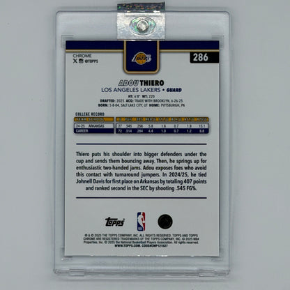 Adou Thiero Los Angeles Lakers NBA Basketball Topps 2026 Chrome /150