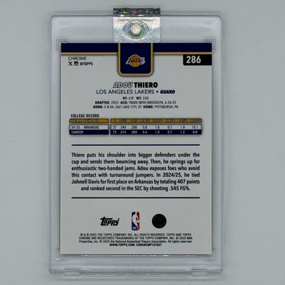 Adou Thiero Los Angeles Lakers NBA Basketball Topps 2026 Chrome /75