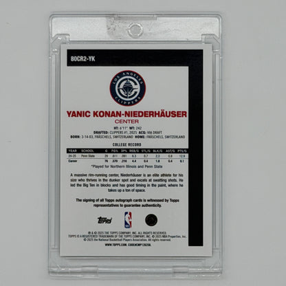 Yanic Konan-Niederhäuser LA Clippers NBA Basketball Topps 2025 Chrome Auto /50
