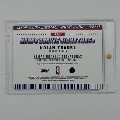 Nolan Traore Brooklyn Nets NBA Basketball Topps 2025 Hoops Rookie Signatures