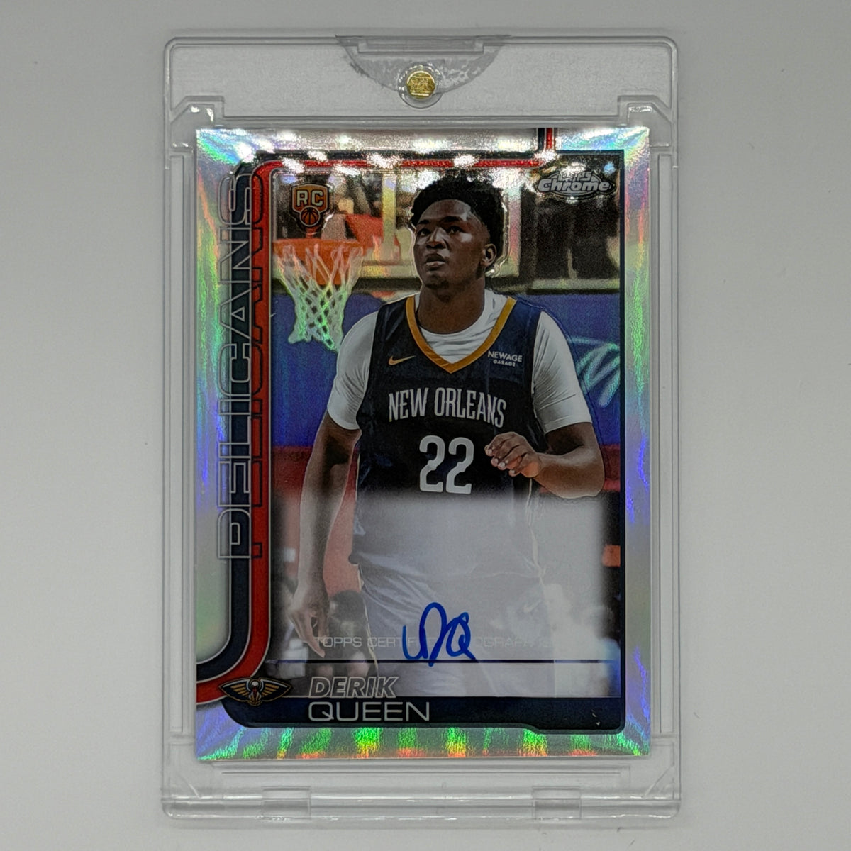 Derik Queen New Orleans Pelicans NBA Basketball Topps 2025 Chrome Auto