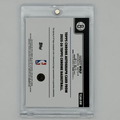 Danny Wolf Brooklyn Nets NBA Basketball Topps 2025 Chrome Auto