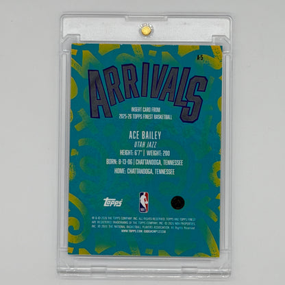 Ace Bailey Utah Jazz NBA Basketball Topps 2025 Finest Arrivals