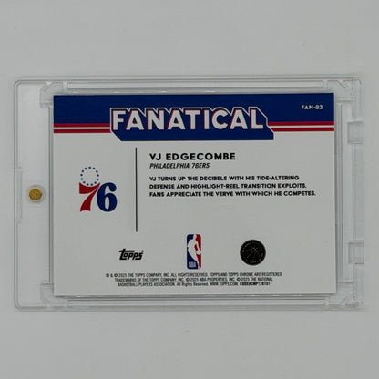VJ Edgecombe Philadelphia 76ers NBA Basketball Topps 2025 Chrome Fanatical