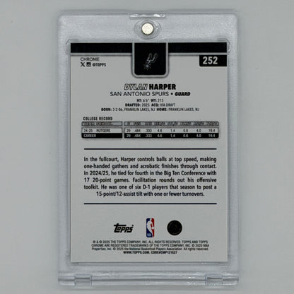 Dylan Harper San Antonio Spurs NBA Basketball Topps 2025 Chrome RC Geomatric
