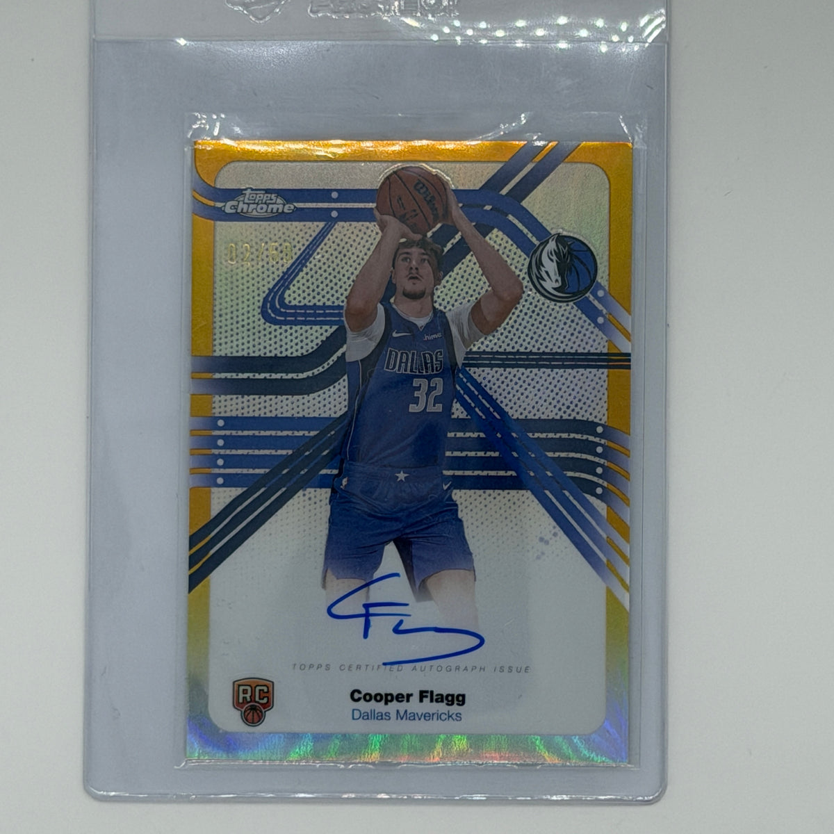 Cooper Flagg Dallas Mavericks NBA Basketball Topps 2025 Chrome Next Stop Signatures /50