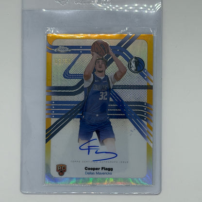 Cooper Flagg Dallas Mavericks NBA Basketball Topps 2025 Chrome Next Stop Signatures /50