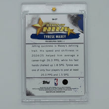 Tyrese Maxey Philadelphia 76ers NBA Basketball Topps 2025 Stars of NBA /25