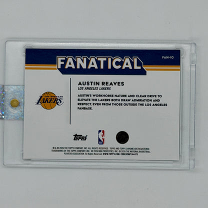 Austin Reaves LA Lakers NBA Basketball Topps 2025 Chrome Fanatical