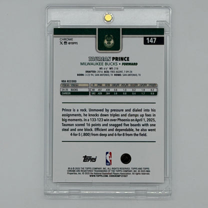 Taurean Prince Milwaukee Bucks NBA Basketball Topps 2025 Chrome Negative