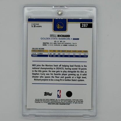 Will Richard Golden State Warriors NBA Basketball Topps 2025 Chrome RC /50