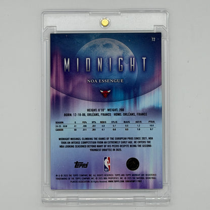 Noa Essengue Chicago Bulls NBA Basketball Topps 2025 Midnight RC