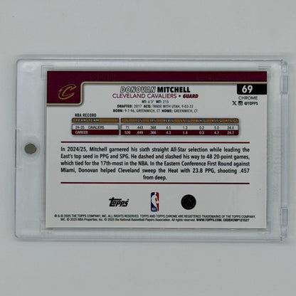 Donovan Mitchell Cleveland Cavaliers NBA Basketball Topps 2025 Chrome /50
